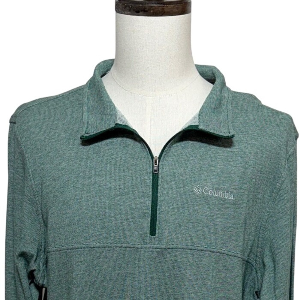 Columbia 1/2 Zip Pullover Men XL Green Alpine Thistle Long Sleeve Sweater Hiking